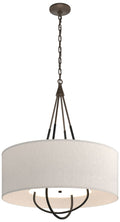 Loop Pendant - Bronze Finish - Black Accents - Flax Shade