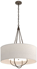 Loop Pendant - Bronze Finish - Bronze Accents - Flax Shade