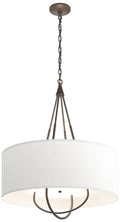 Loop Pendant - Bronze Finish - Dark Smoke Accents - Natural Anna Shade