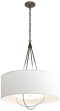 Loop Pendant - Bronze Finish - Platinum Accents - Natural Anna Shade