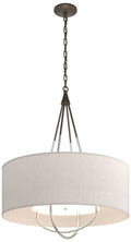 Loop Pendant - Bronze Finish - Sterling Accents - Flax Shade