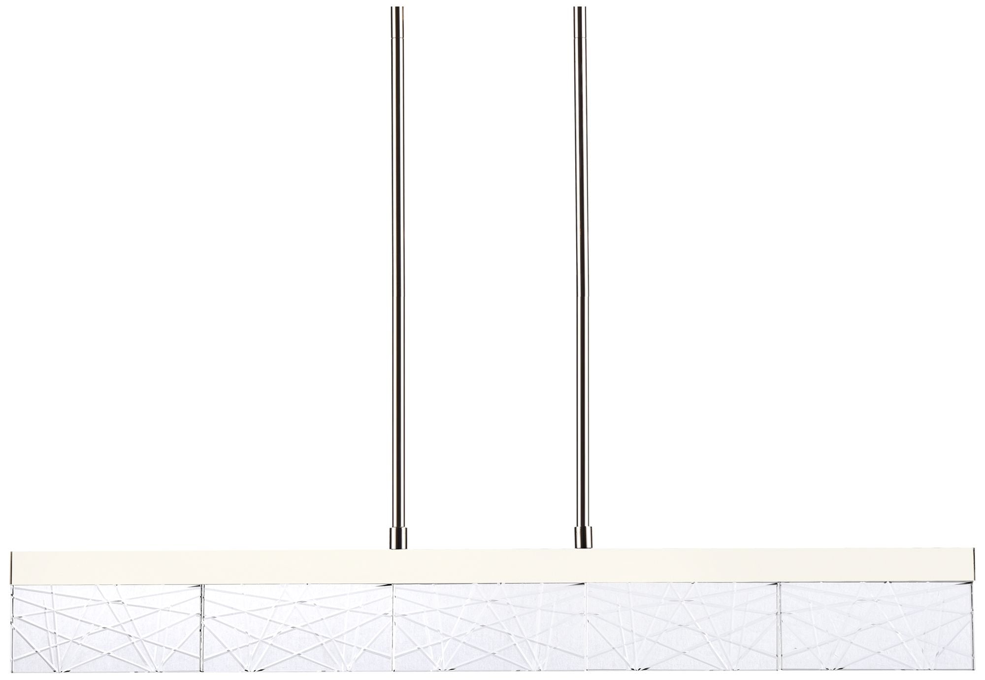 Lucus LED 3CCT 43" Thick Engraved Crystals Polished Nickel Linear Pend