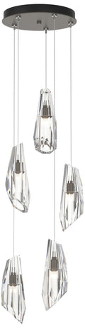 Luma 14.5" Wide 5-Light Dark Smoke Crystal Long Pendant