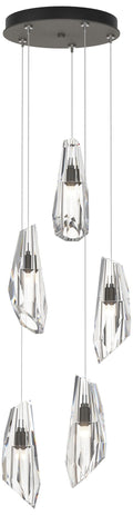 Luma 14.5" Wide 5-Light Natural Iron Crystal Long Pendant