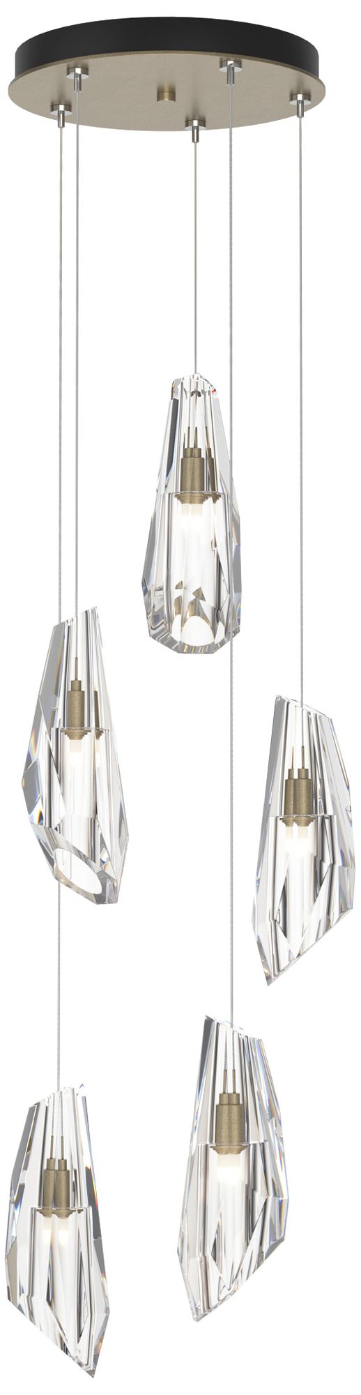 Luma 14.5" Wide 5-Light Soft Gold Crystal Long Pendant