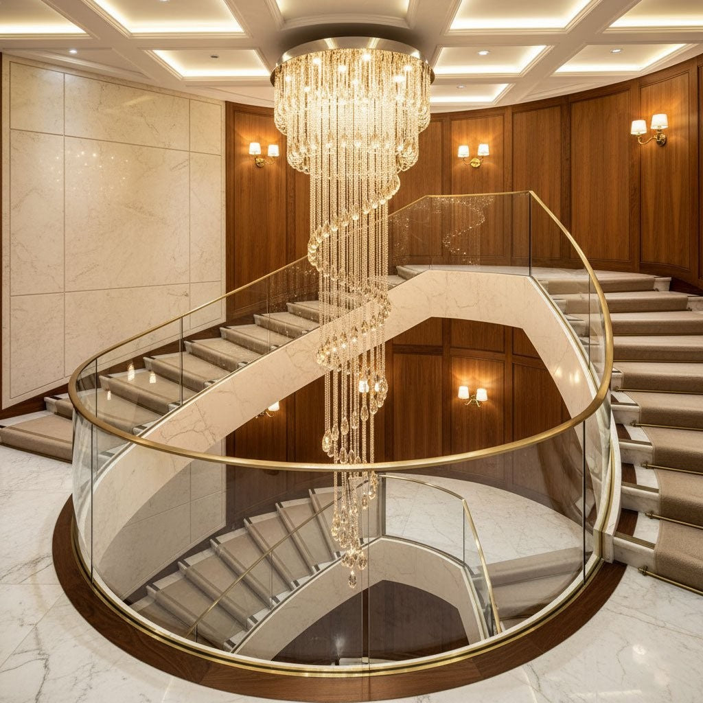 Luminara Spiral Crystal Chandelier