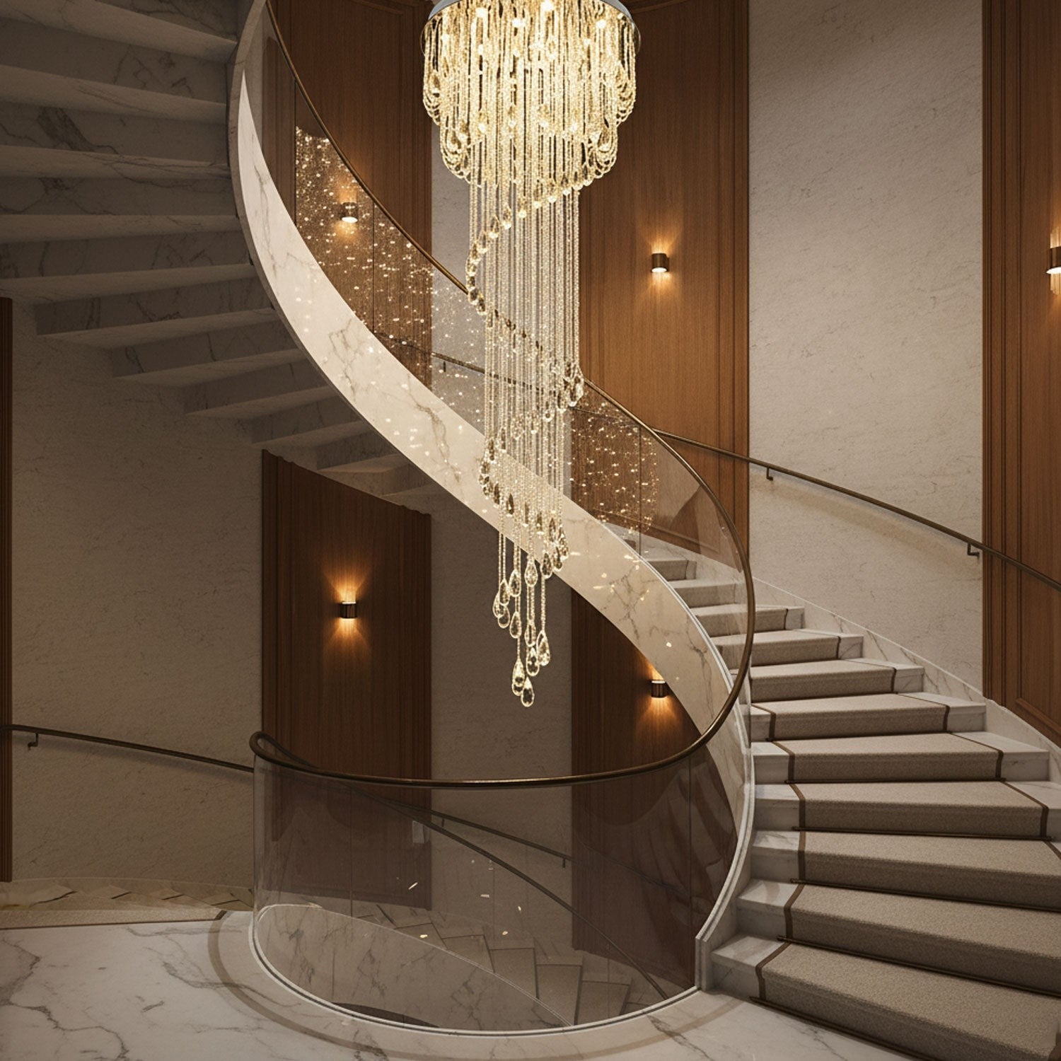 Luminara Spiral Crystal Chandelier