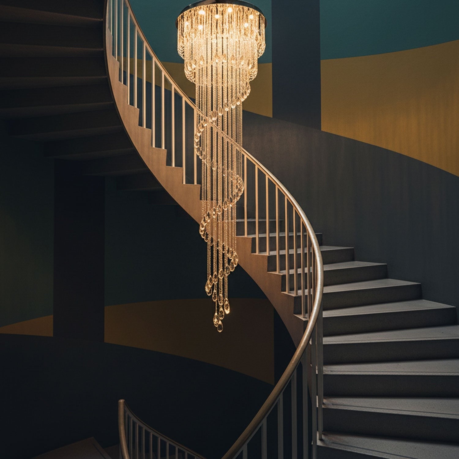 Luminara Spiral Crystal Chandelier