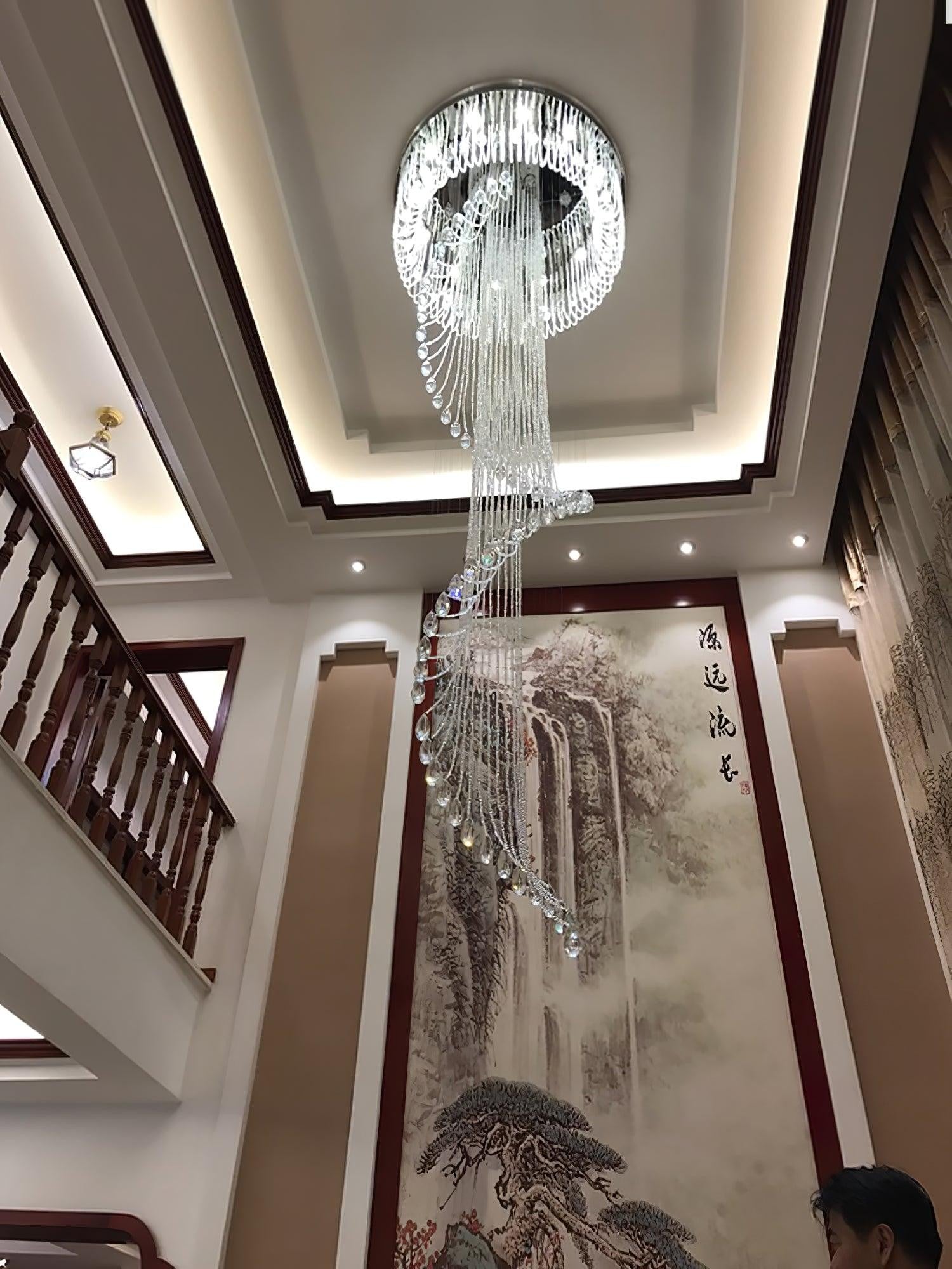 Luminara Spiral Crystal Chandelier