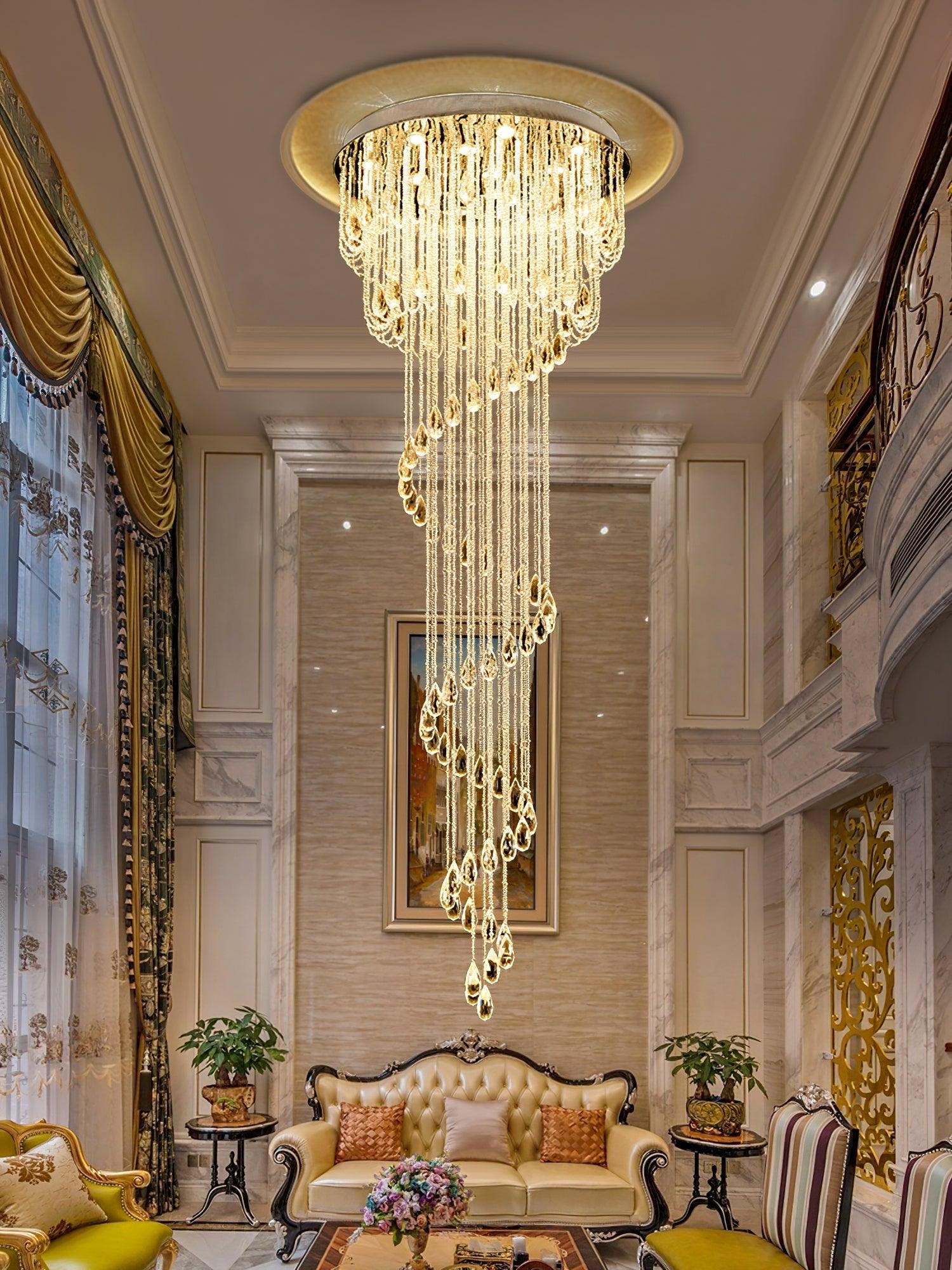 Luminara Spiral Crystal Chandelier