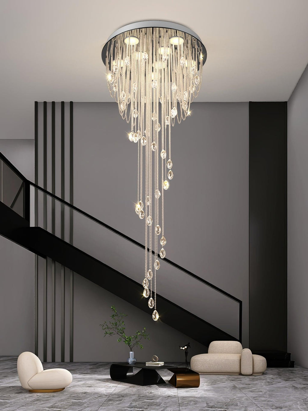 Luminara Spiral Crystal Chandelier