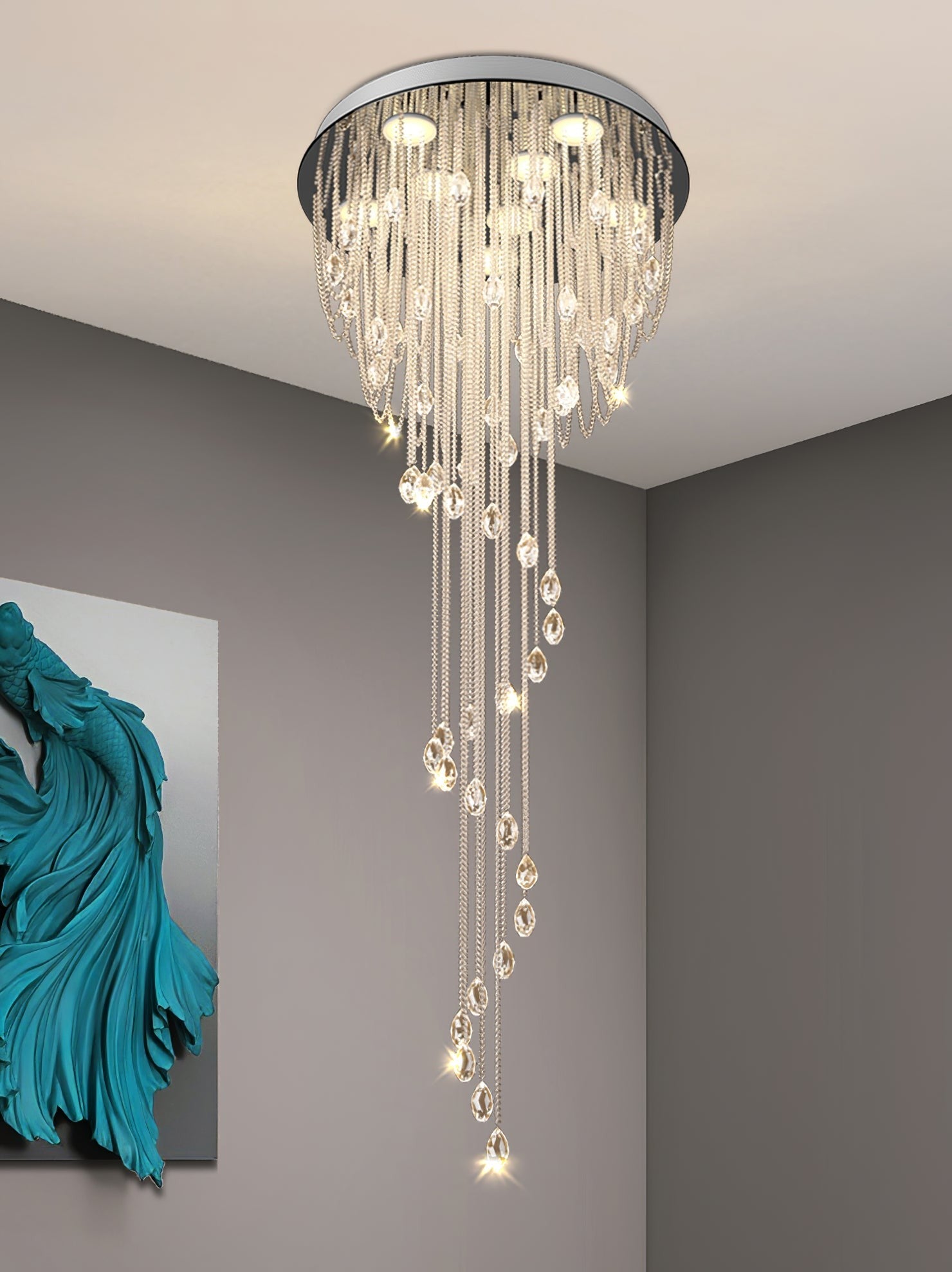 Luminara Spiral Crystal Chandelier