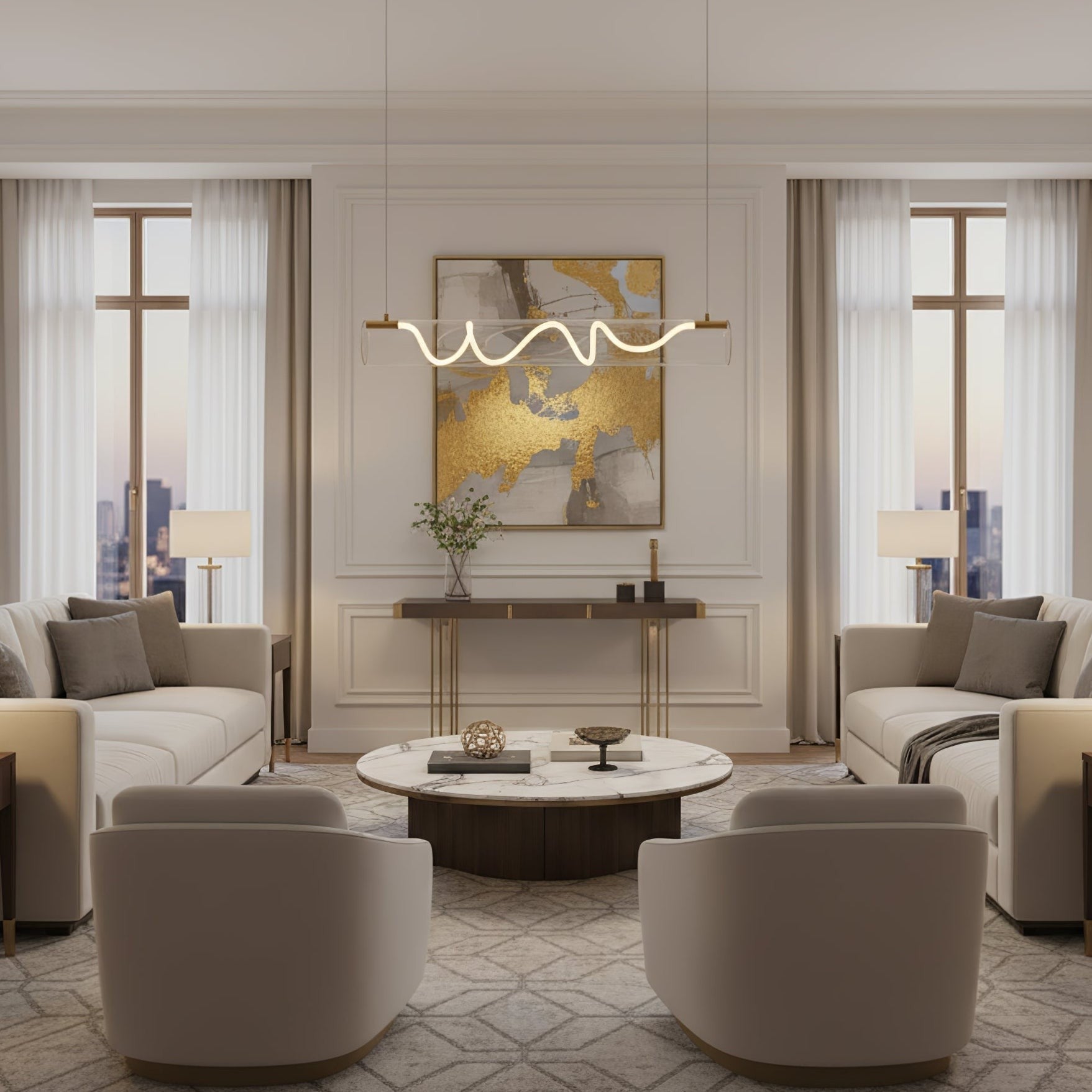 Luminara Wave Glass Linear Pendant