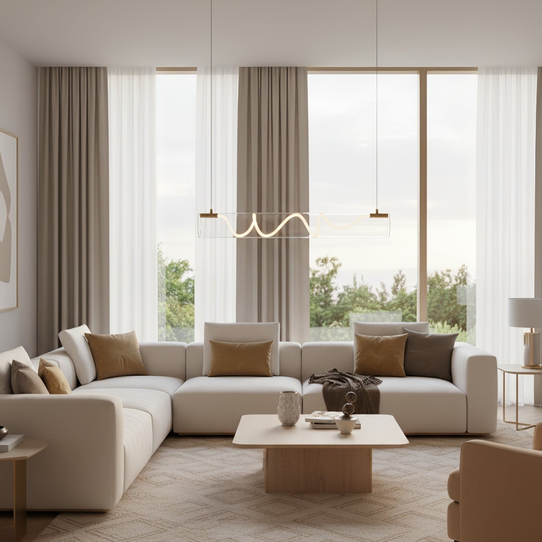 Luminara Wave Glass Linear Pendant
