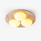 Lunara Travertine Orb Ceiling Light