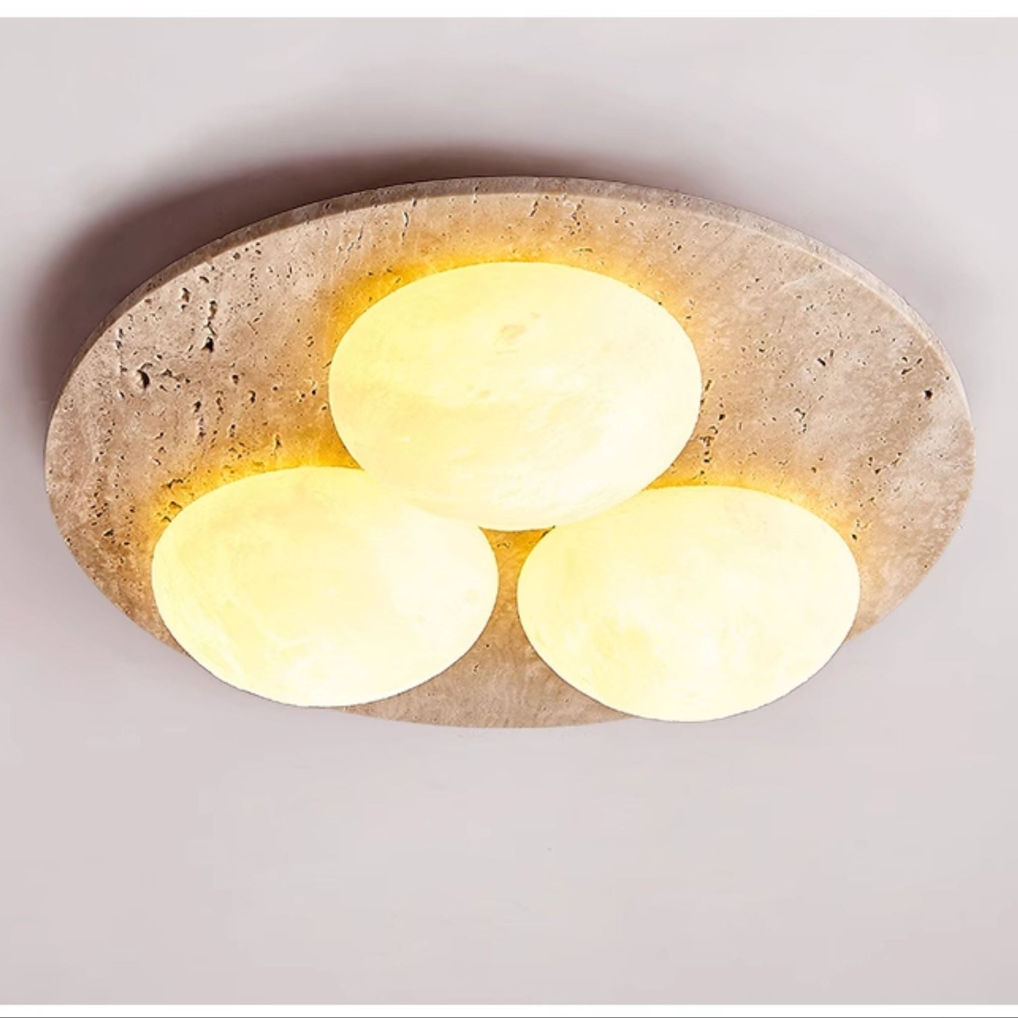 Lunara Travertine Orb Ceiling Light