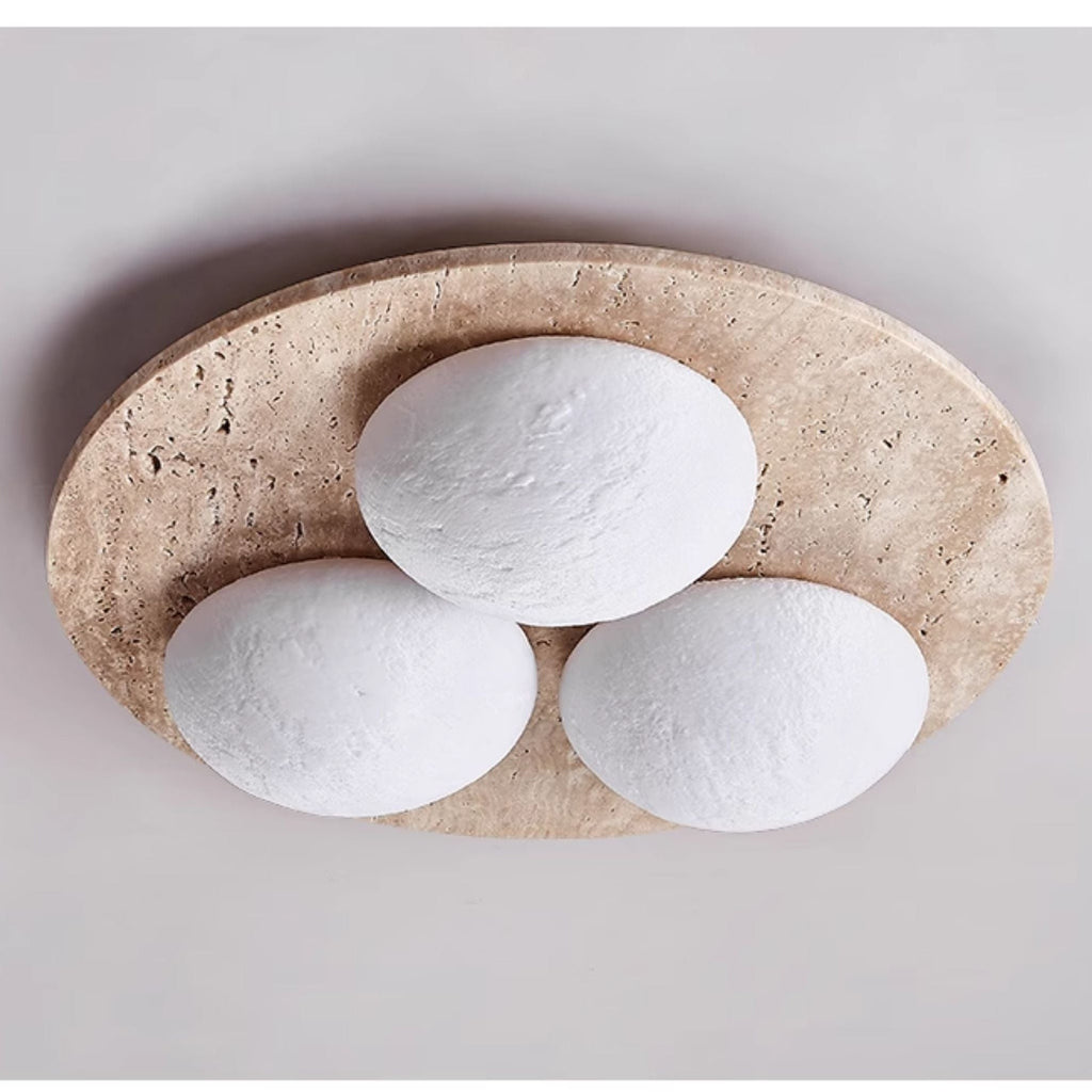 Lunara Travertine Orb Ceiling Light