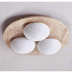 Lunara Travertine Orb Ceiling Light