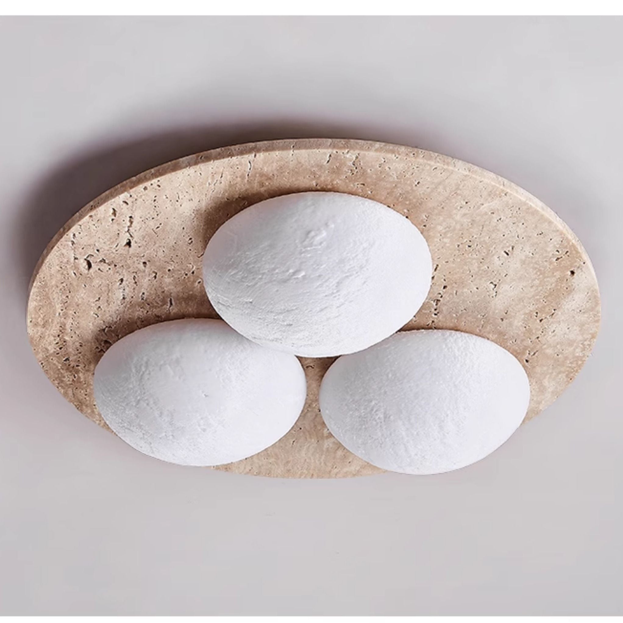 Lunara Travertine Orb Ceiling Light