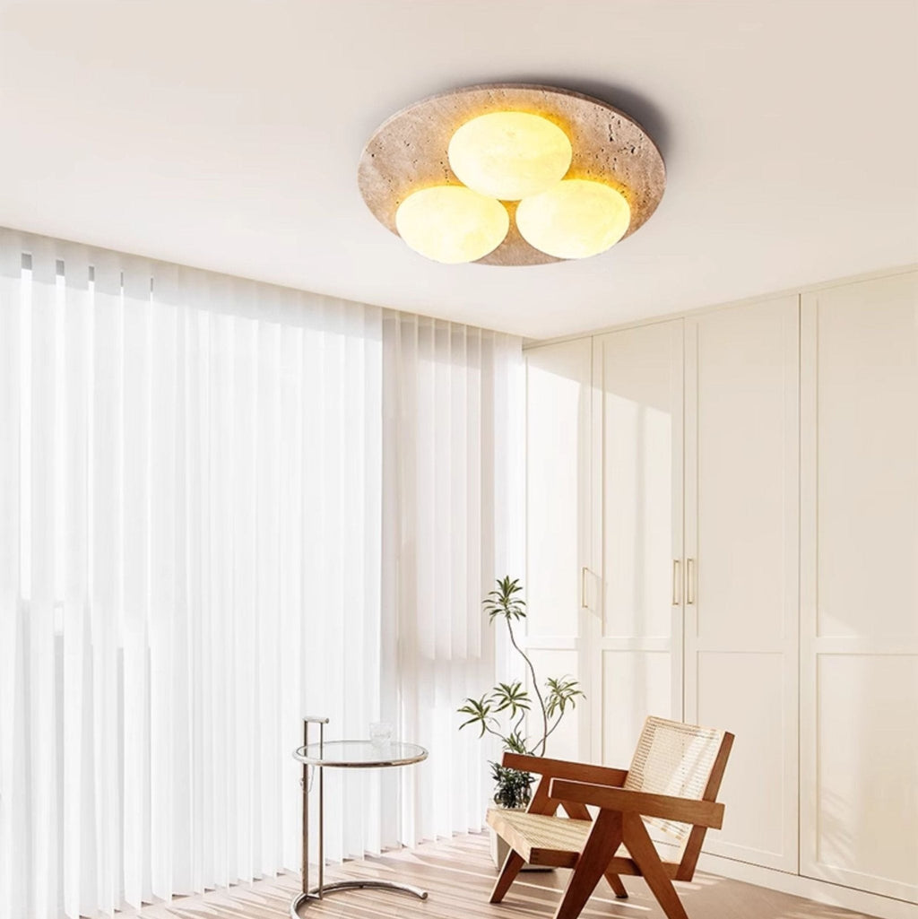 Lunara Travertine Orb Ceiling Light