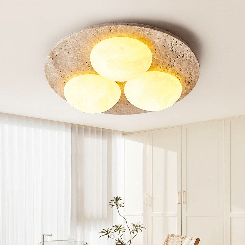 Lunara Travertine Orb Ceiling Light