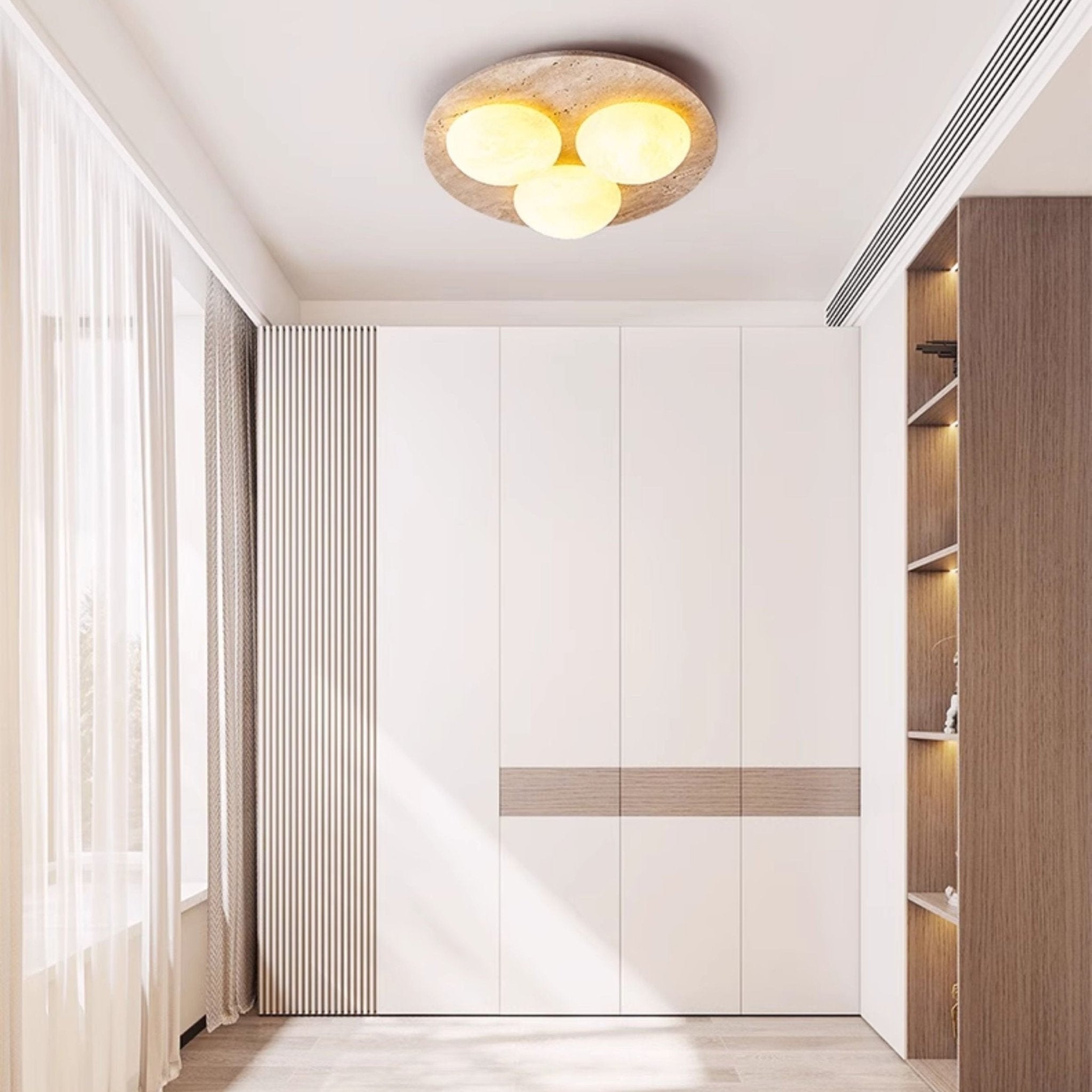 Lunara Travertine Orb Ceiling Light