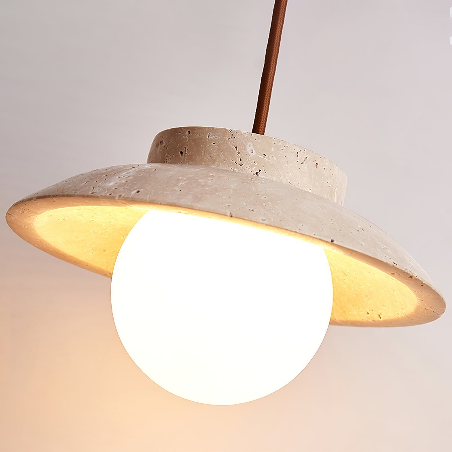 Luneva Travertine Orb Pendant