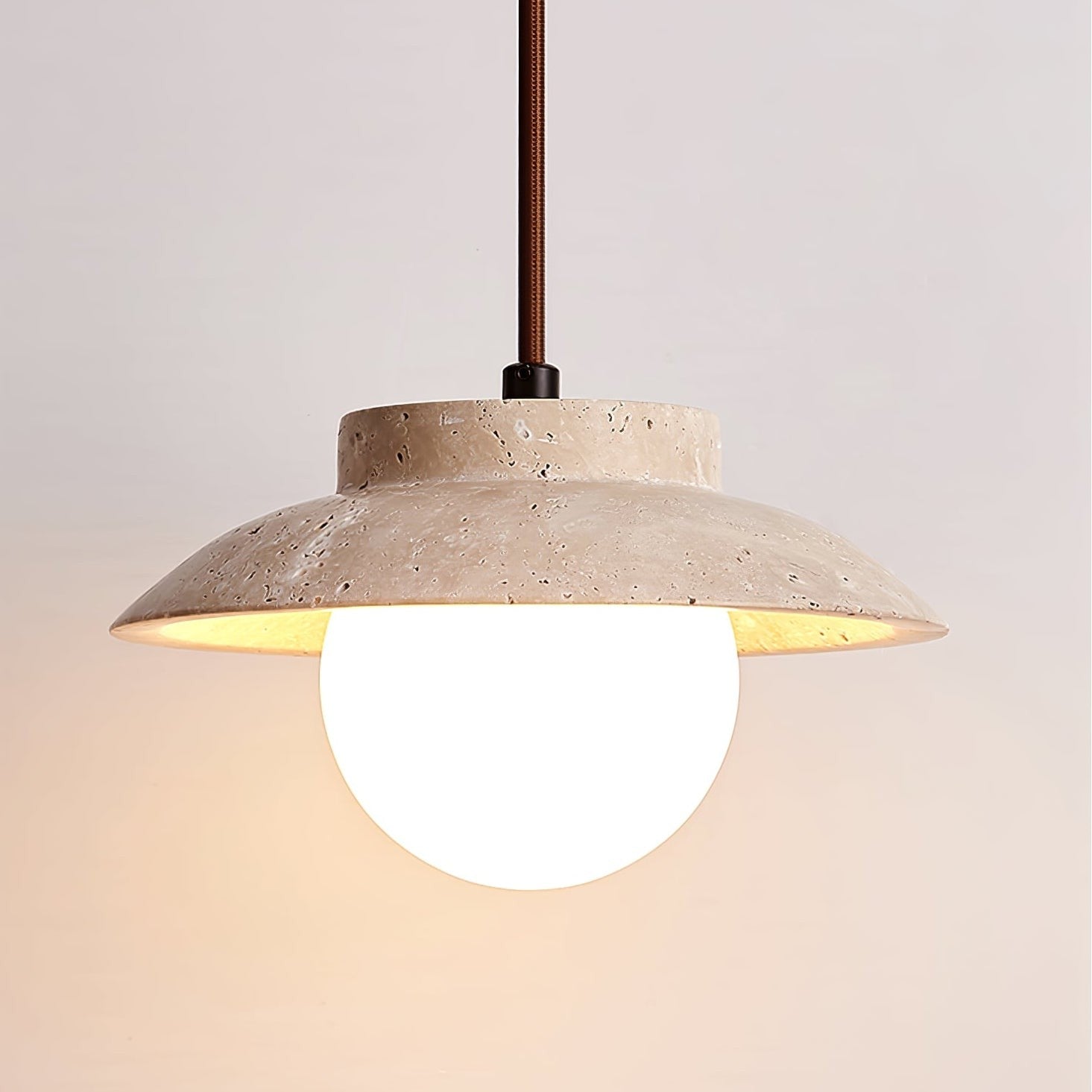 Luneva Travertine Orb Pendant