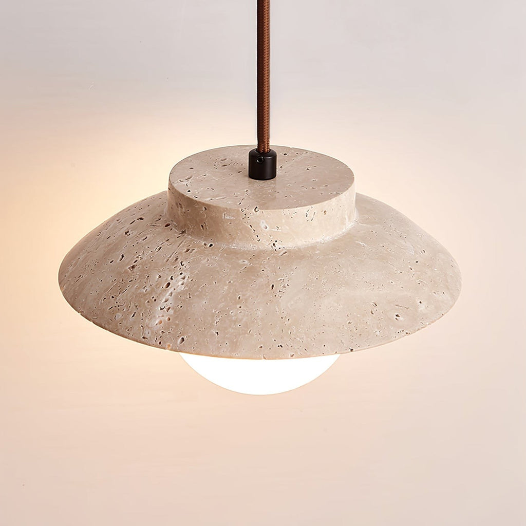 Luneva Travertine Orb Pendant