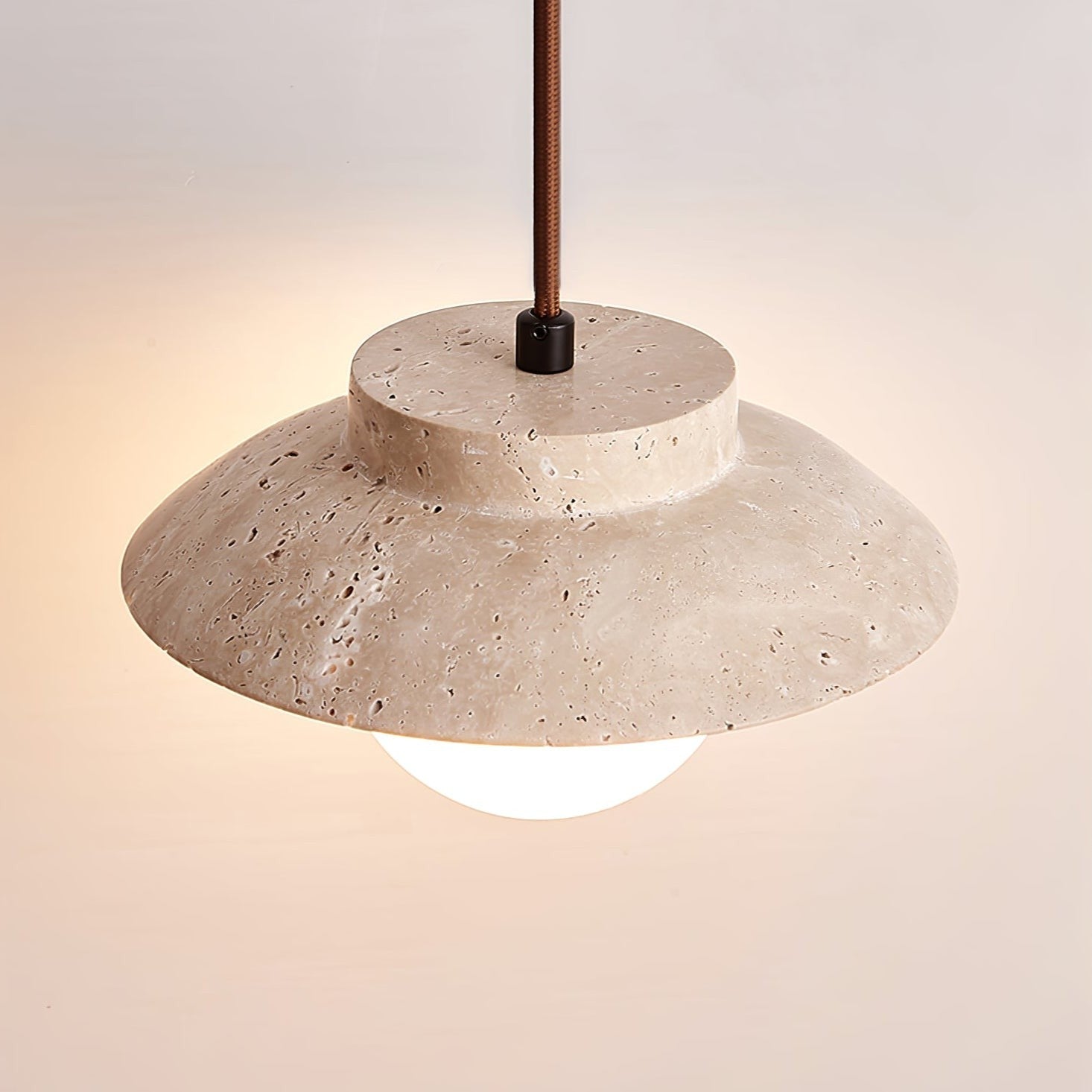 Luneva Travertine Orb Pendant