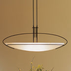Mackintosh Large Pendant - Dark Smoke Finish - Opal Glass - Standard Height