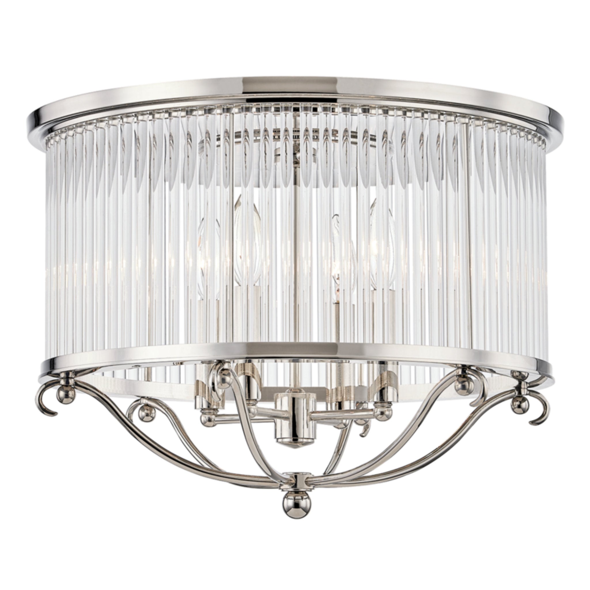 Glass No.1 4-Light Semi Flush in Polished Nickel by Mark D. Sikes 19L x 19W x 12.75H