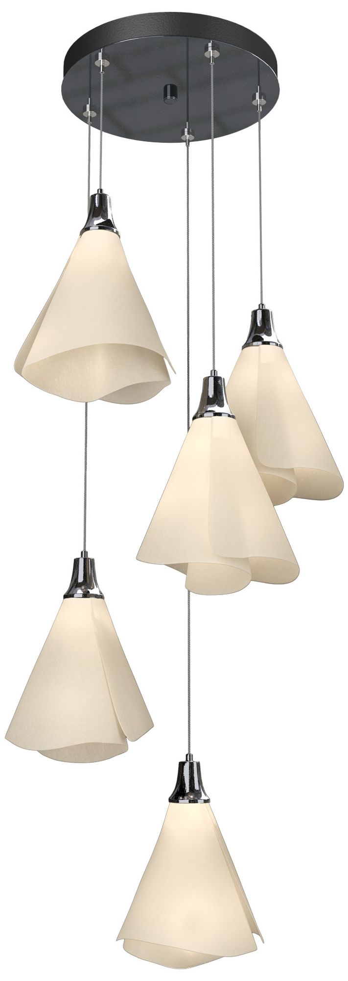 Mobius 17.3" Wide 5-Light Ink Pendant With Spun Frost Shade