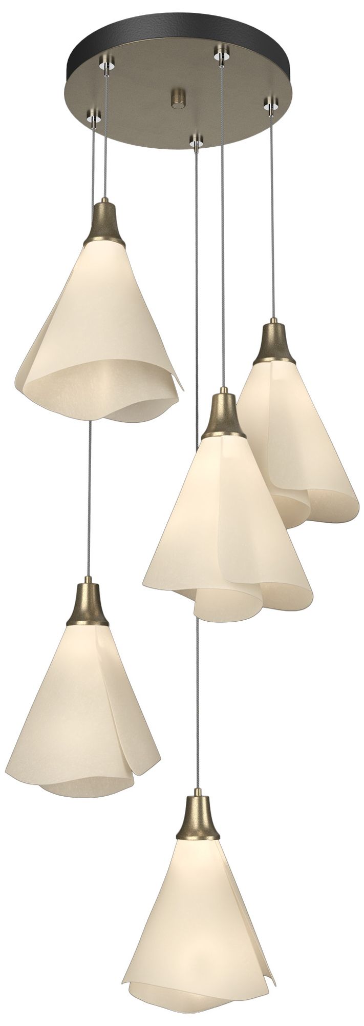 Mobius 17.3" Wide 5-Light Soft Gold Pendant With Spun Frost Shade