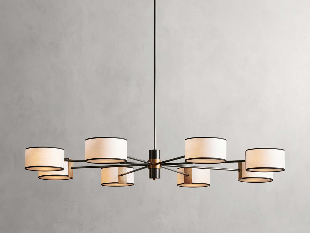 Montclair Linen Shade Round Chandelier