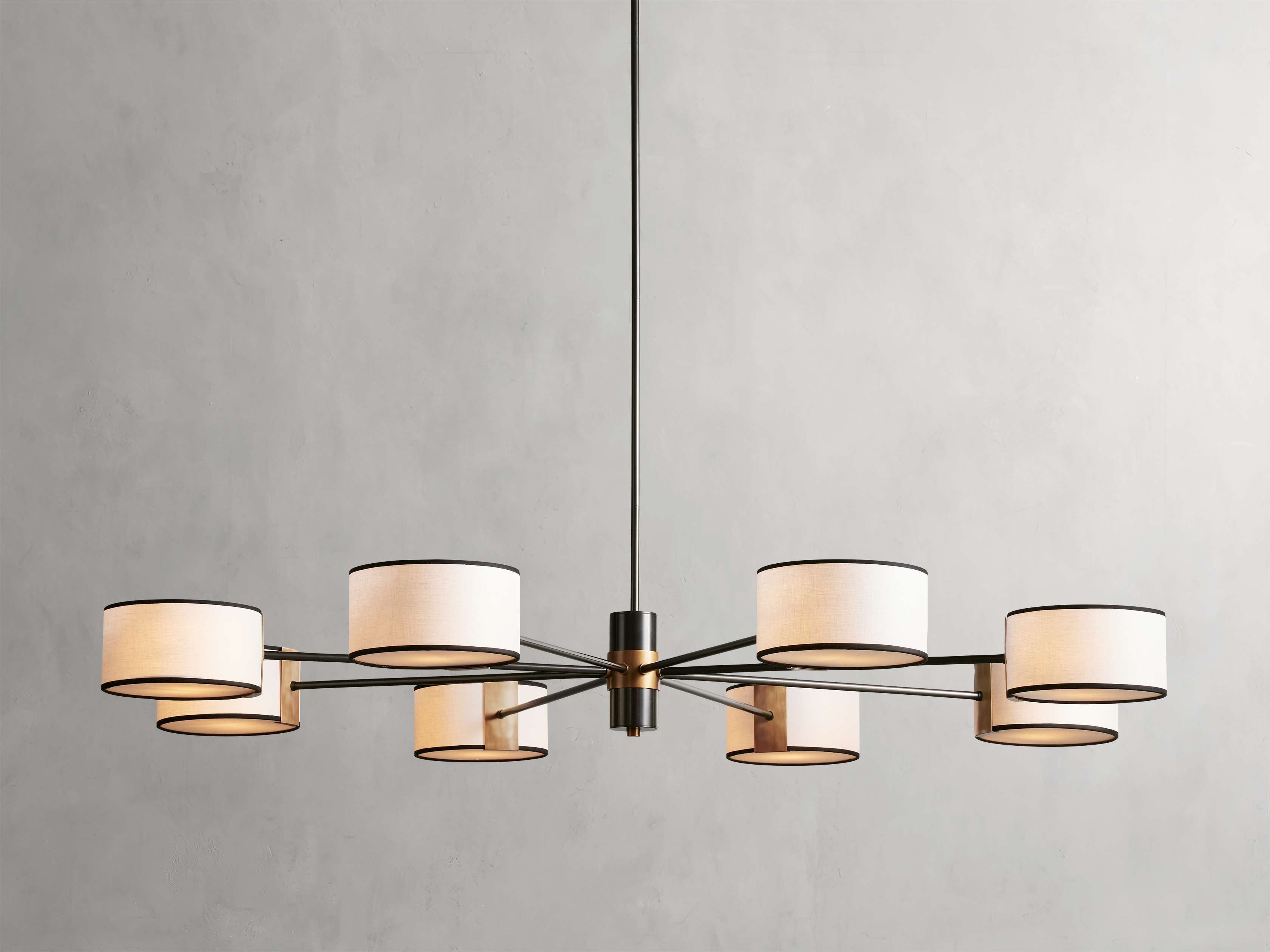 Montclair Linen Shade Round Chandelier