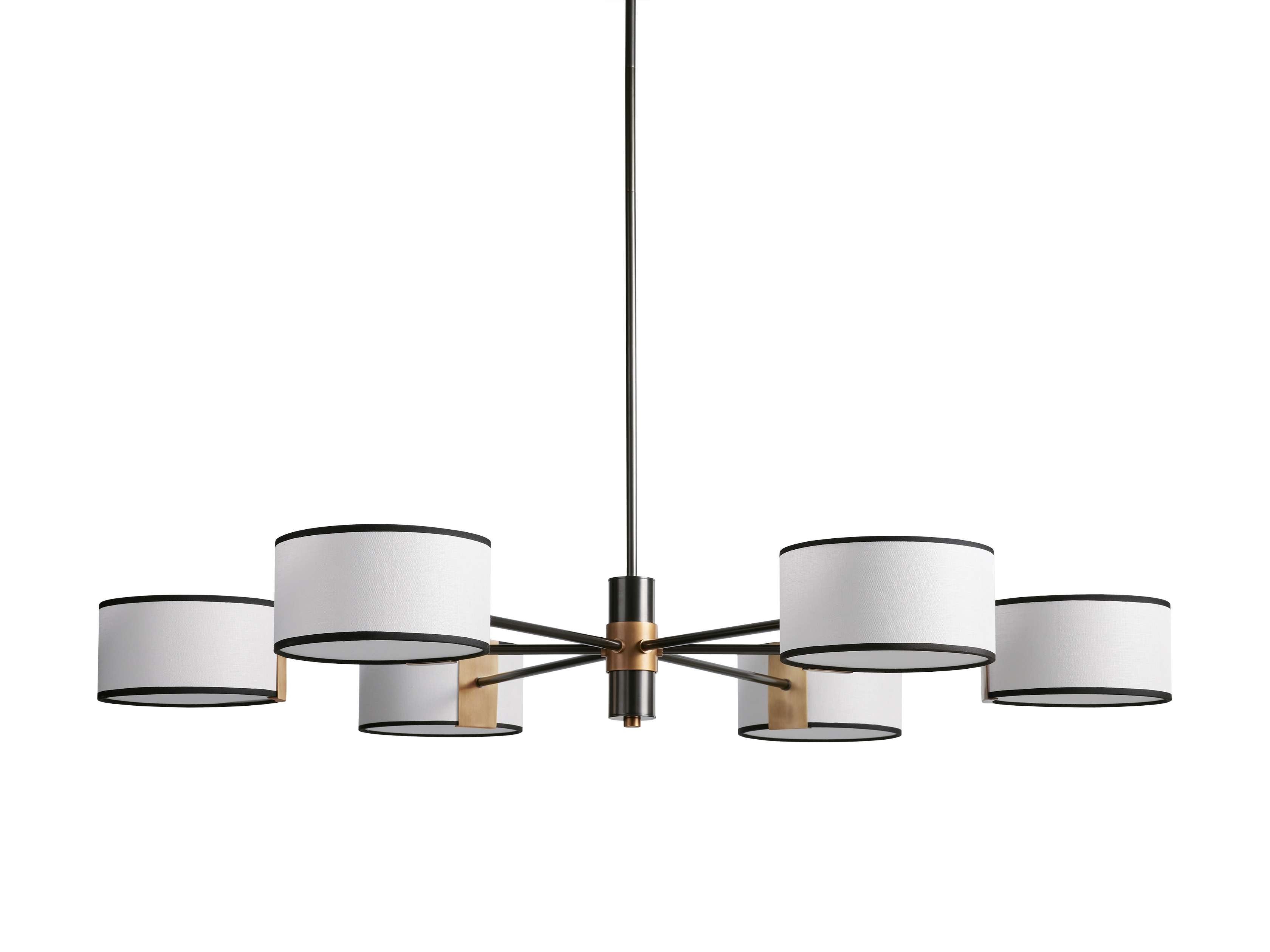 Montclair Linen Shade Round Chandelier