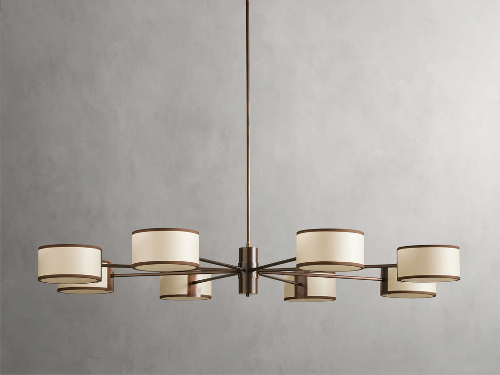 Montclair Linen Shade Round Chandelier