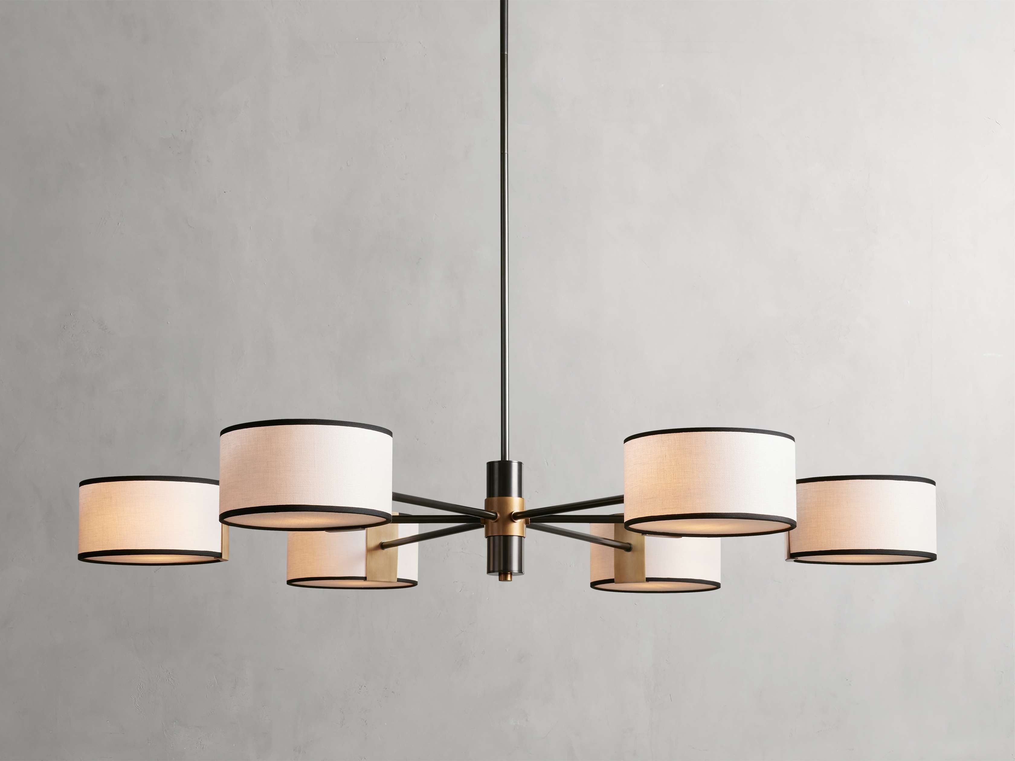Montclair Linen Shade Round Chandelier