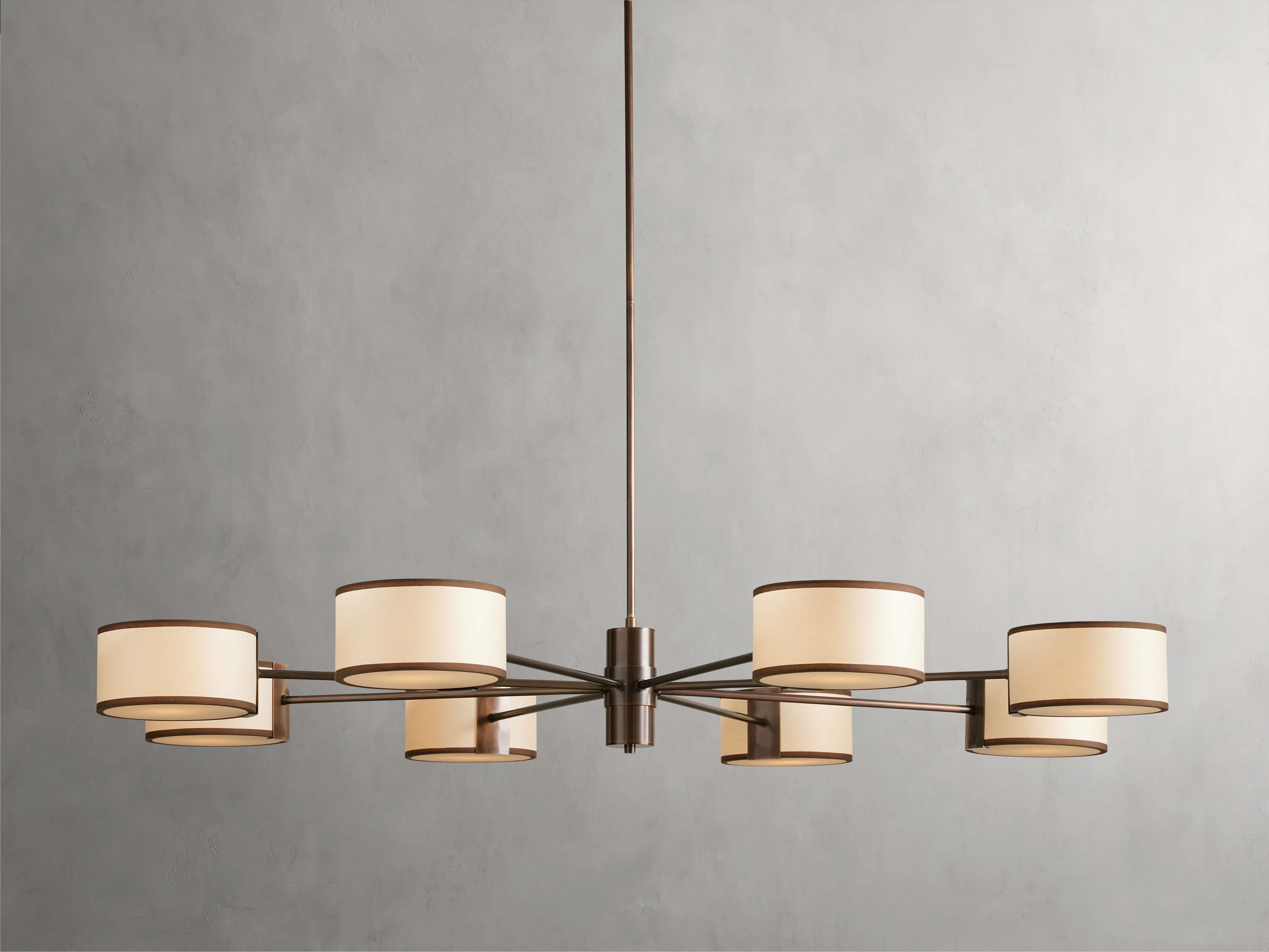 Montclair Linen Shade Round Chandelier