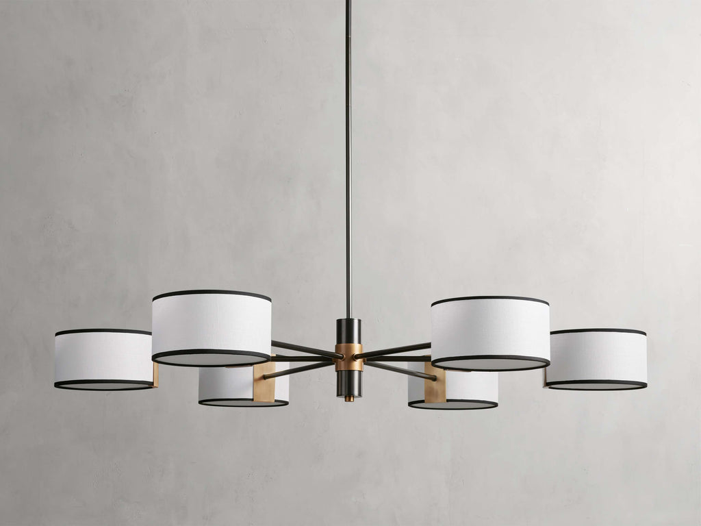 Montclair Linen Shade Round Chandelier