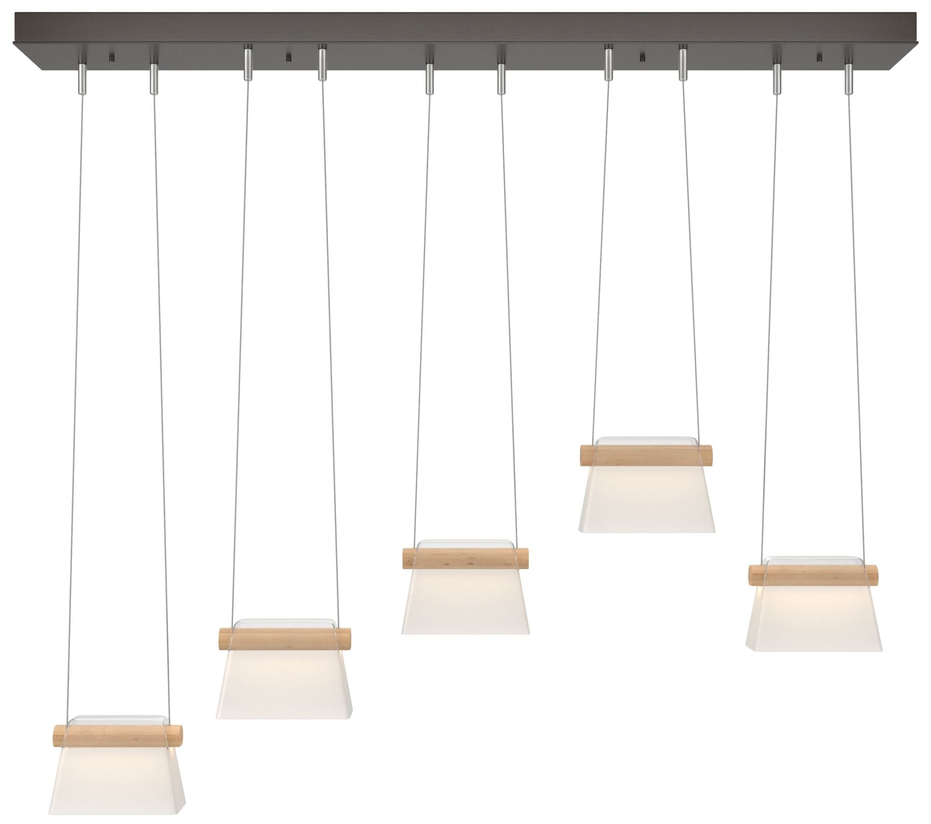 More Cowbell LED Pendant - Bronze - Maple Wood - Clear - Frosted Diffuser