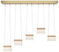 More Cowbell LED Pendant - Modern Brass - Maple Wood - Clear - Frosted