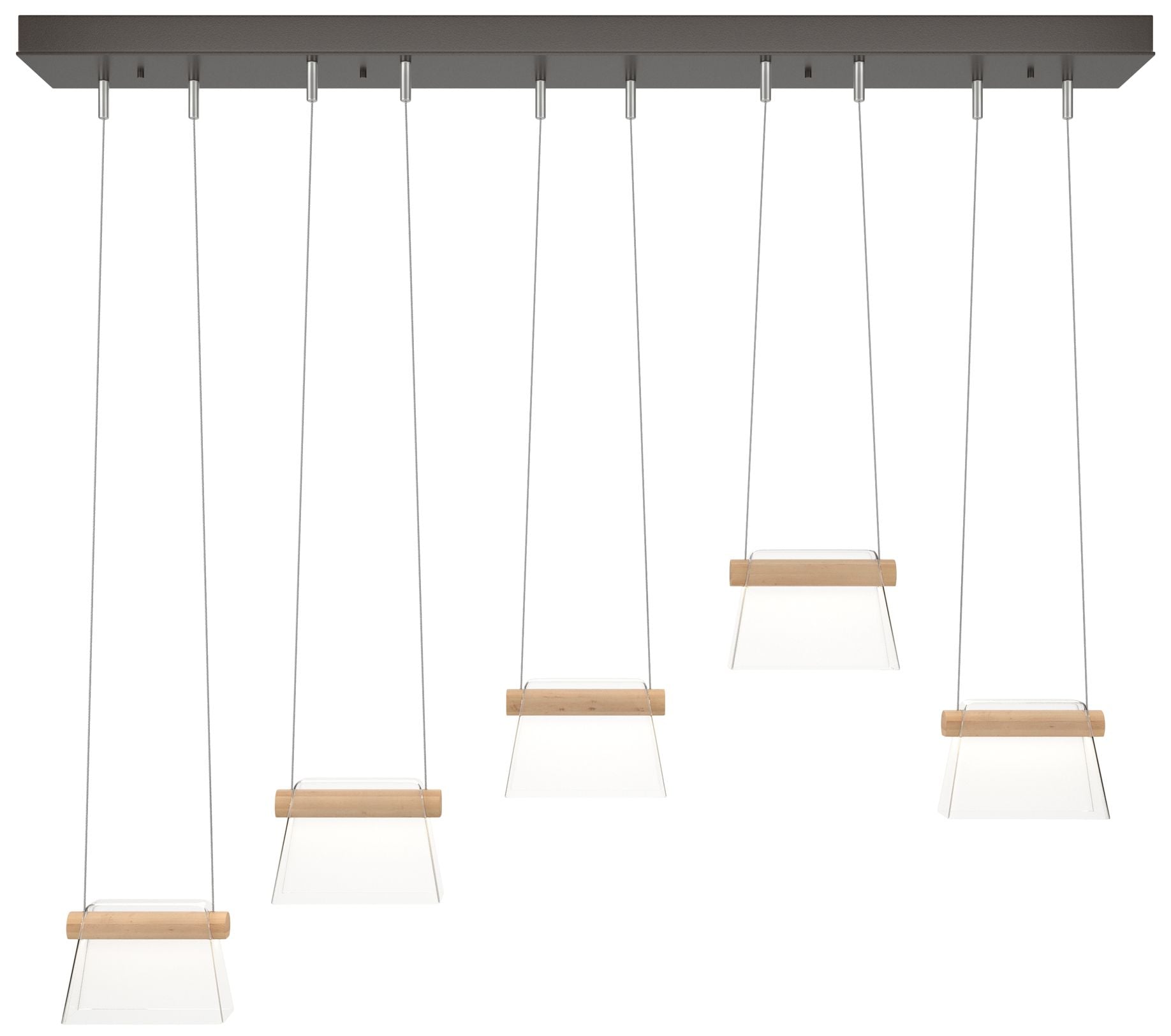 More Cowbell LED Pendant - Oil Rubbed Bronze - Maple Wood - Clear