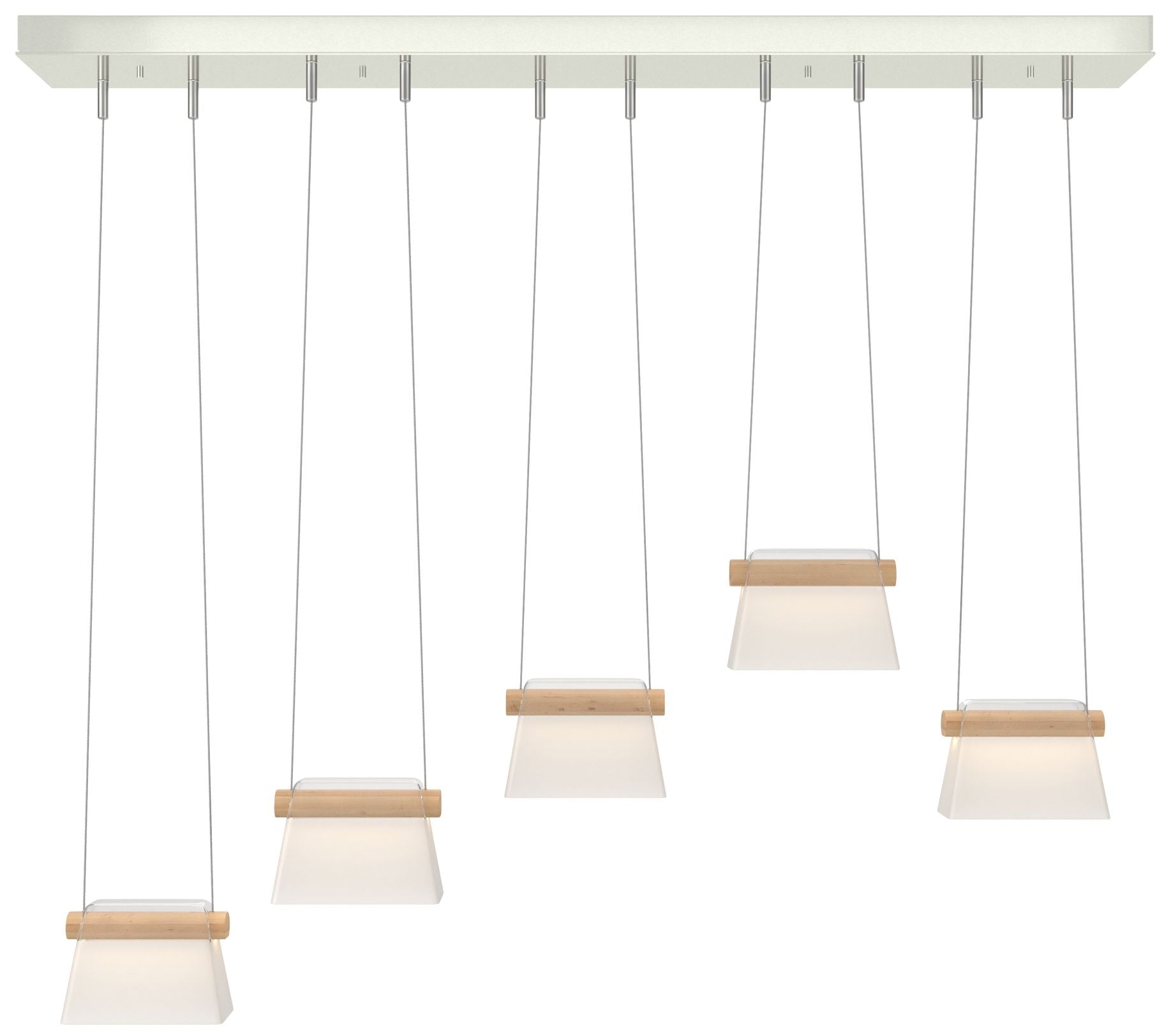 More Cowbell LED Pendant - Sterling - Maple Wood - Clear - Frosted Diffuser