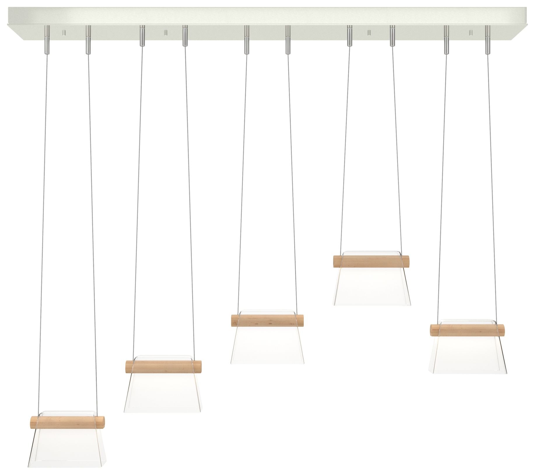 More Cowbell LED Pendant - Sterling - Maple Wood - Clear