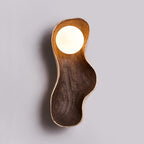 Natura Dual Orb Wooden Wall Sconce