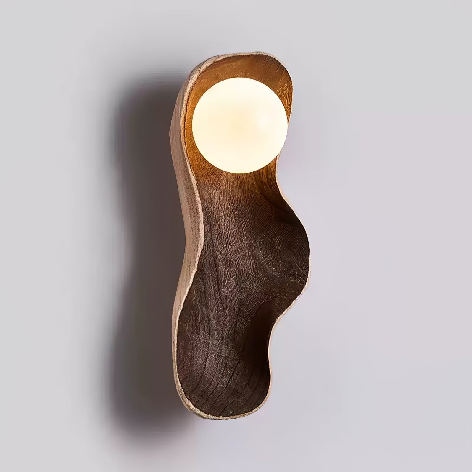 Natura Dual Orb Wooden Wall Sconce