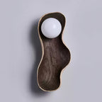 Natura Dual Orb Wooden Wall Sconce