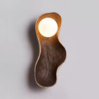 Natura Dual Orb Wooden Wall Sconce
